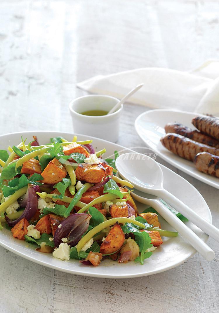 Kumara, bean & rocket salad